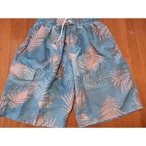 Rs Surf Mens M Swim Trunks Blue Hawaiian